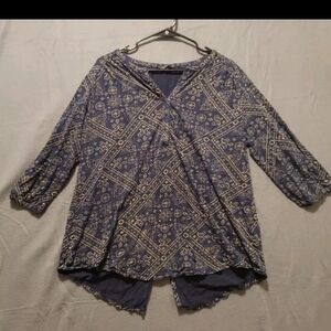 Lucky Brand Top Size 1X Blue